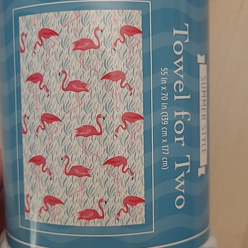 NWT Summer Style Towel for Two Microfiber Flamingo Towel